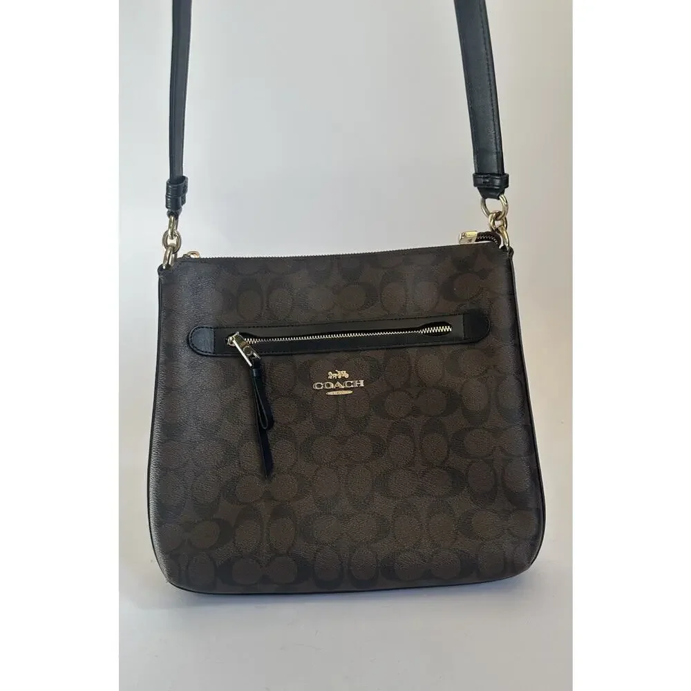 COACH Mae File Crossbody In Signature Canvas coach bag